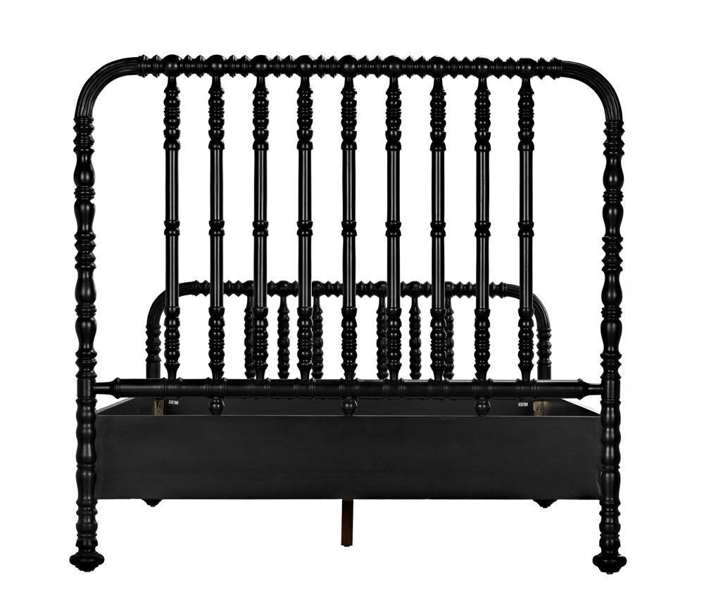 Noir Bachelor Bed, Queen, Hand Rubbed Black