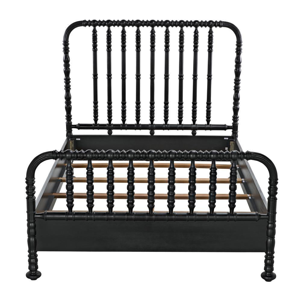 Noir Bachelor Bed, Queen, Hand Rubbed Black