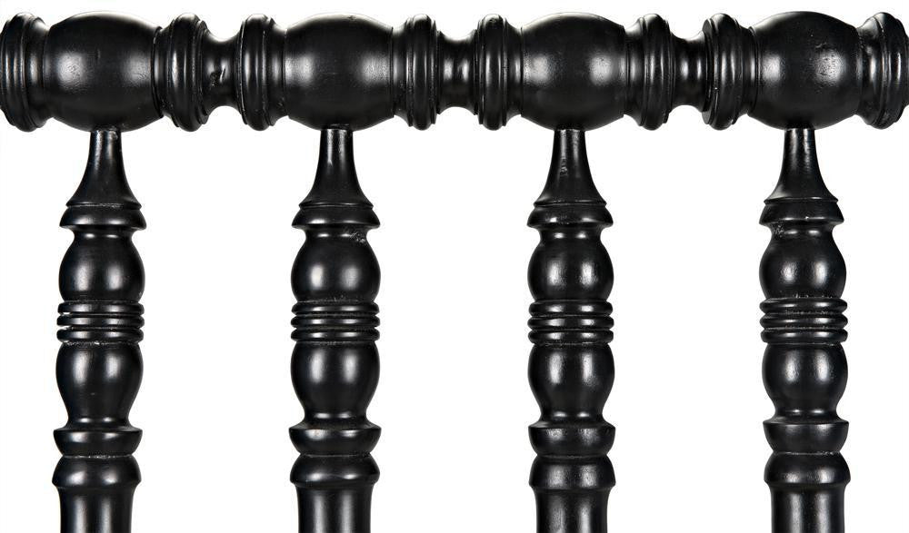 Noir Bachelor Bed, Twin, Hand Rubbed Black