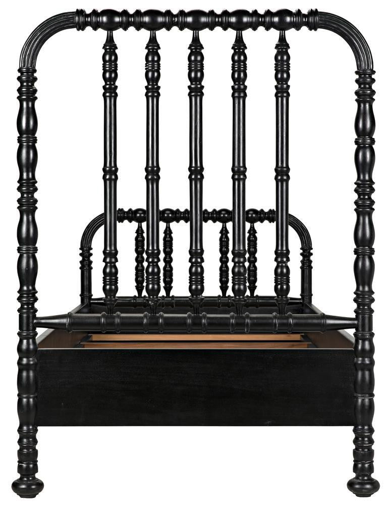 Noir Bachelor Bed, Twin, Hand Rubbed Black