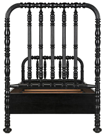 Noir Bachelor Bed, Twin, Hand Rubbed Black