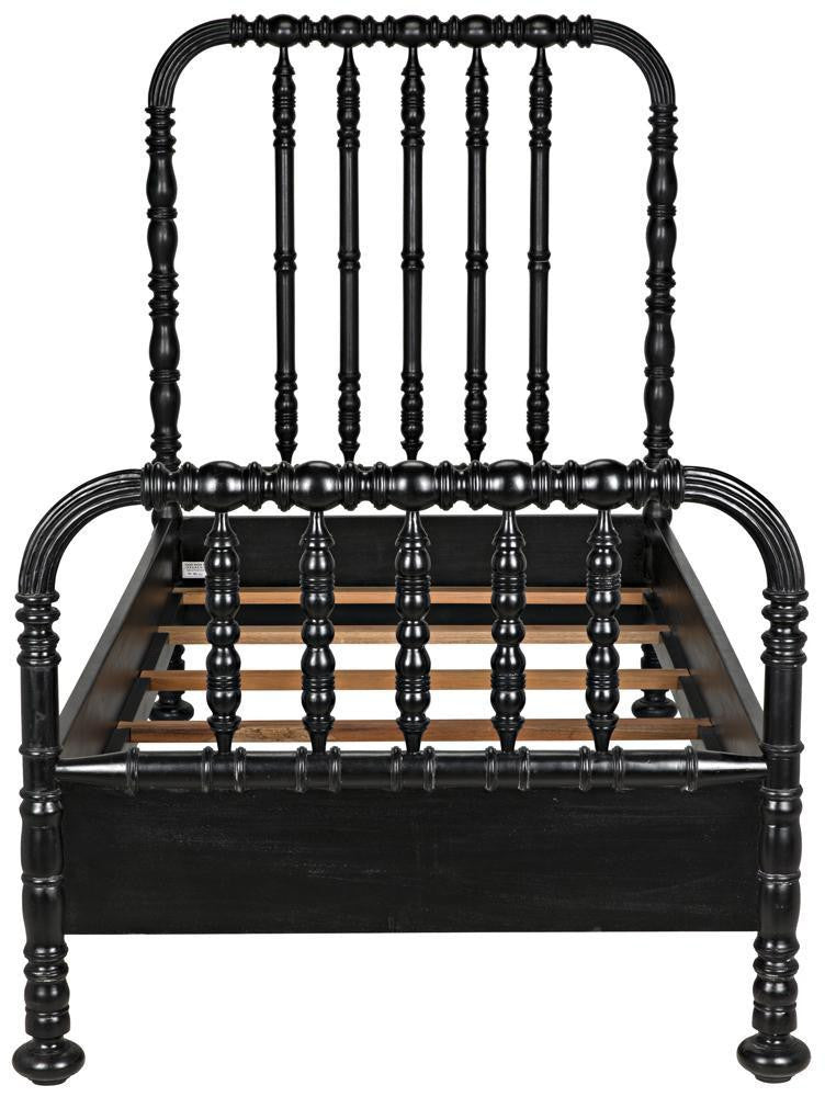 Noir Bachelor Bed, Twin, Hand Rubbed Black