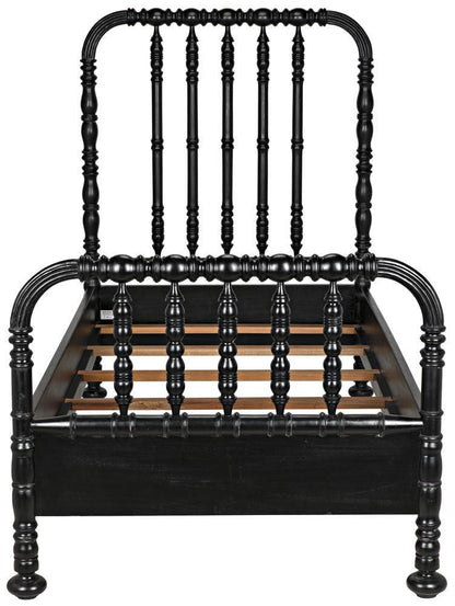 Noir Bachelor Bed, Twin, Hand Rubbed Black