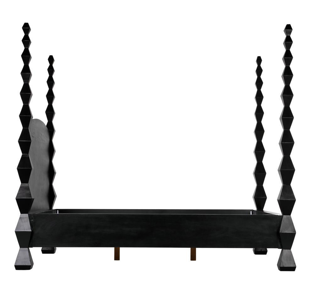 Noir Brancusi Bed, Queen, Hand Rubbed Black