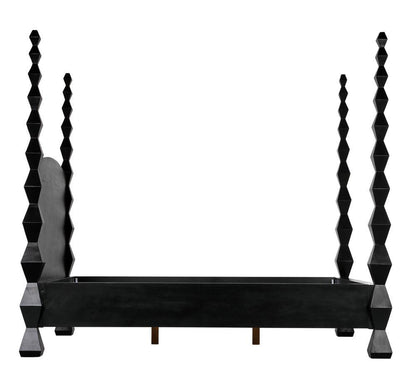Noir Brancusi Bed, Queen, Hand Rubbed Black