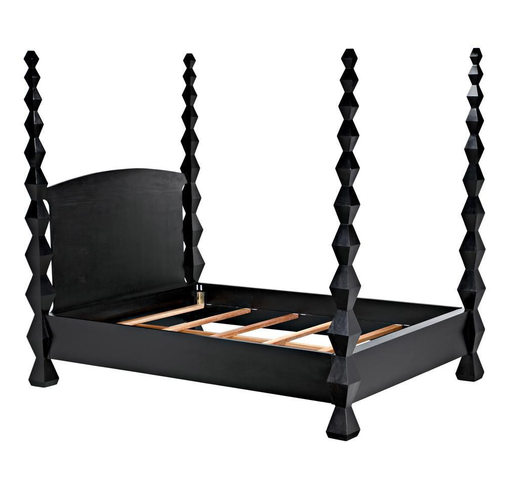 Noir Brancusi Bed, Queen, Hand Rubbed Black