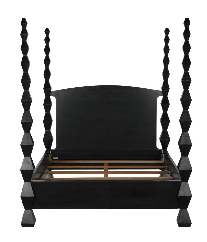 Noir Brancusi Bed, Queen, Hand Rubbed Black