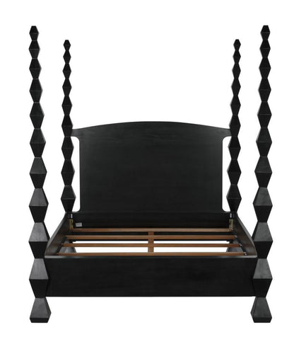 Noir Brancusi Bed, Queen, Hand Rubbed Black