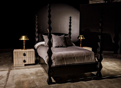Noir Brancusi Bed, Queen, Hand Rubbed Black
