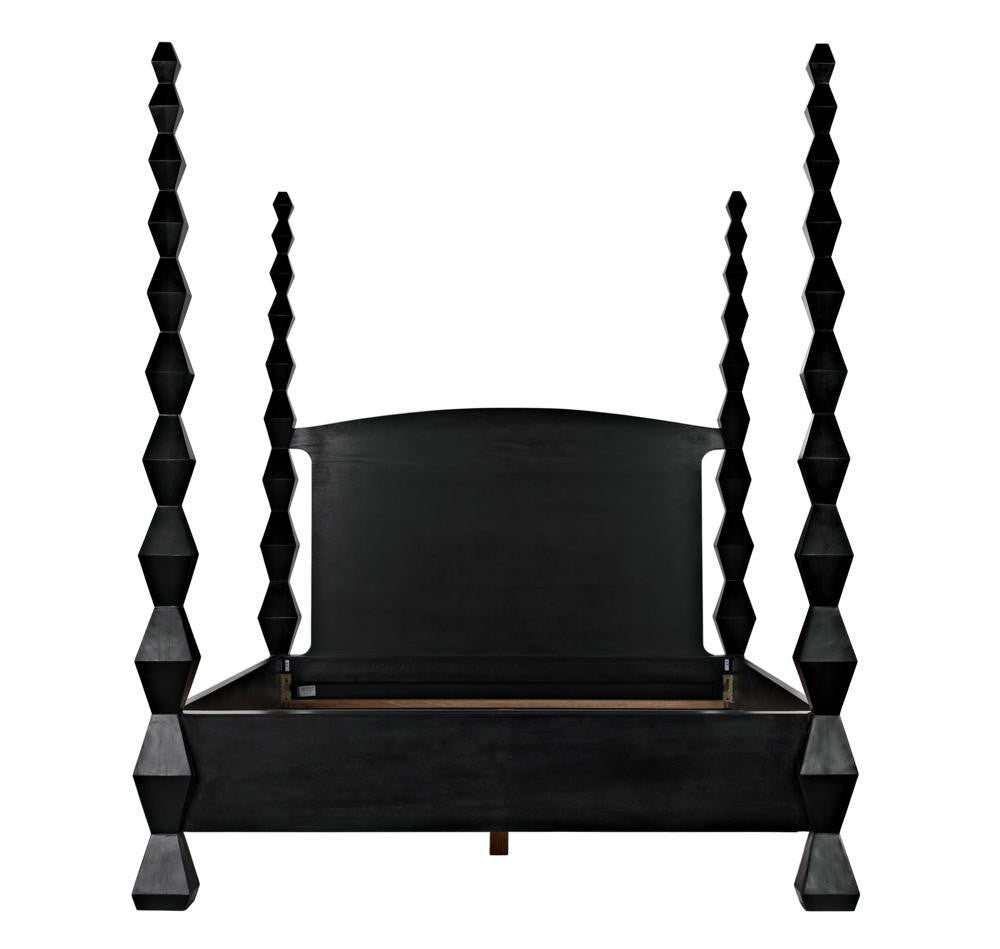 Noir Brancusi Bed, Queen, Hand Rubbed Black