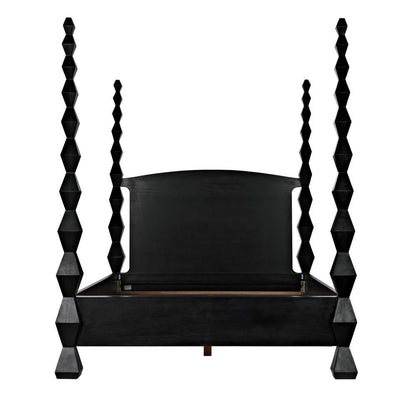 Noir Brancusi Bed, Queen, Hand Rubbed Black