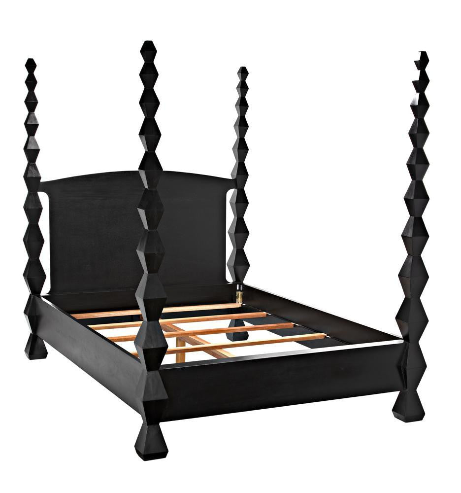 Noir Brancusi Bed, Queen, Hand Rubbed Black