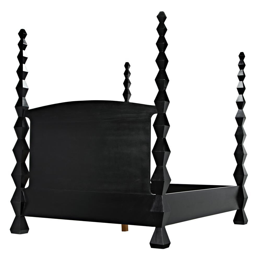 Noir Brancusi Bed, Queen, Hand Rubbed Black