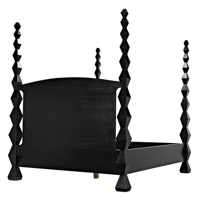 Noir Brancusi Bed, Queen, Hand Rubbed Black