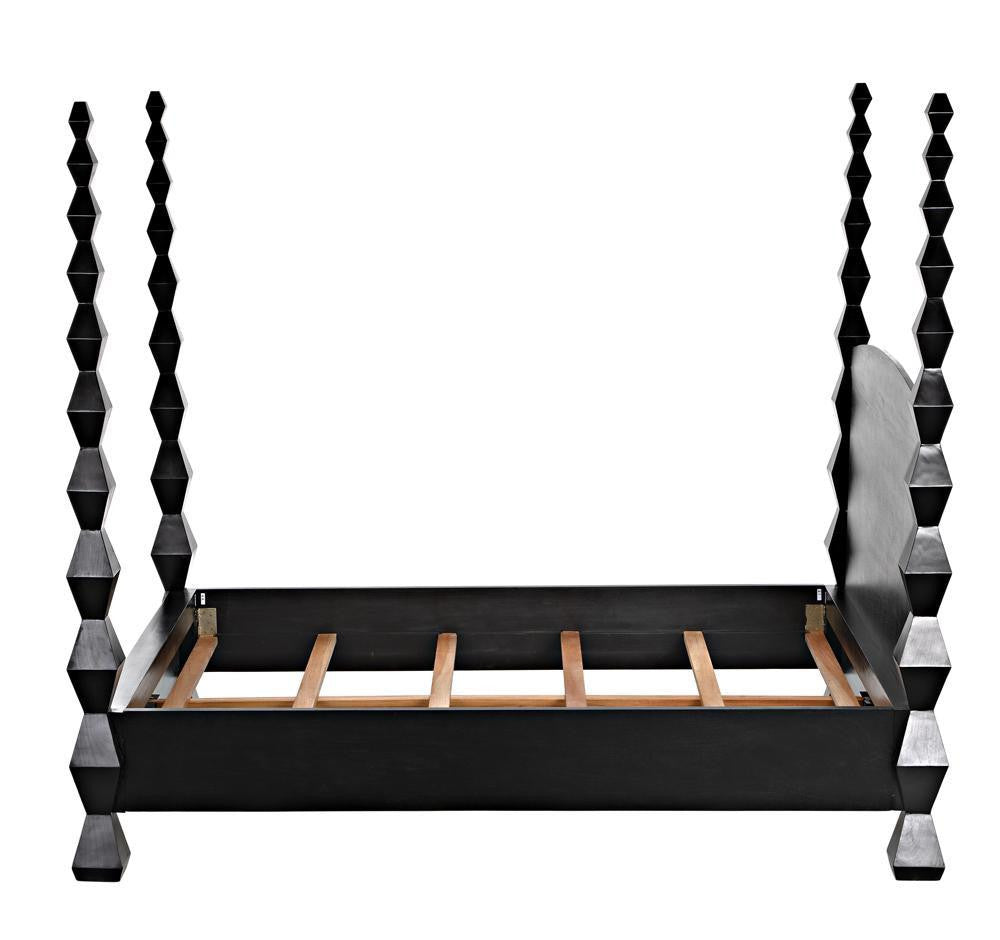 Noir Brancusi Bed, Queen, Hand Rubbed Black