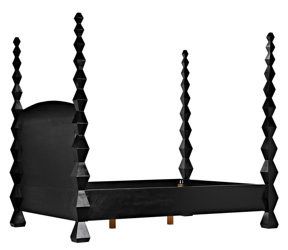 Noir Brancusi Bed, Queen, Hand Rubbed Black