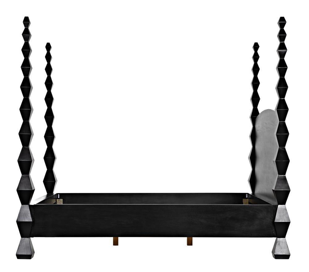 Noir Brancusi Bed, Queen, Hand Rubbed Black