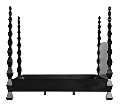 Noir Brancusi Bed, Queen, Hand Rubbed Black