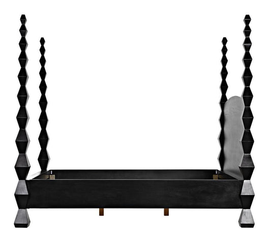 Noir Brancusi Bed, Queen, Hand Rubbed Black