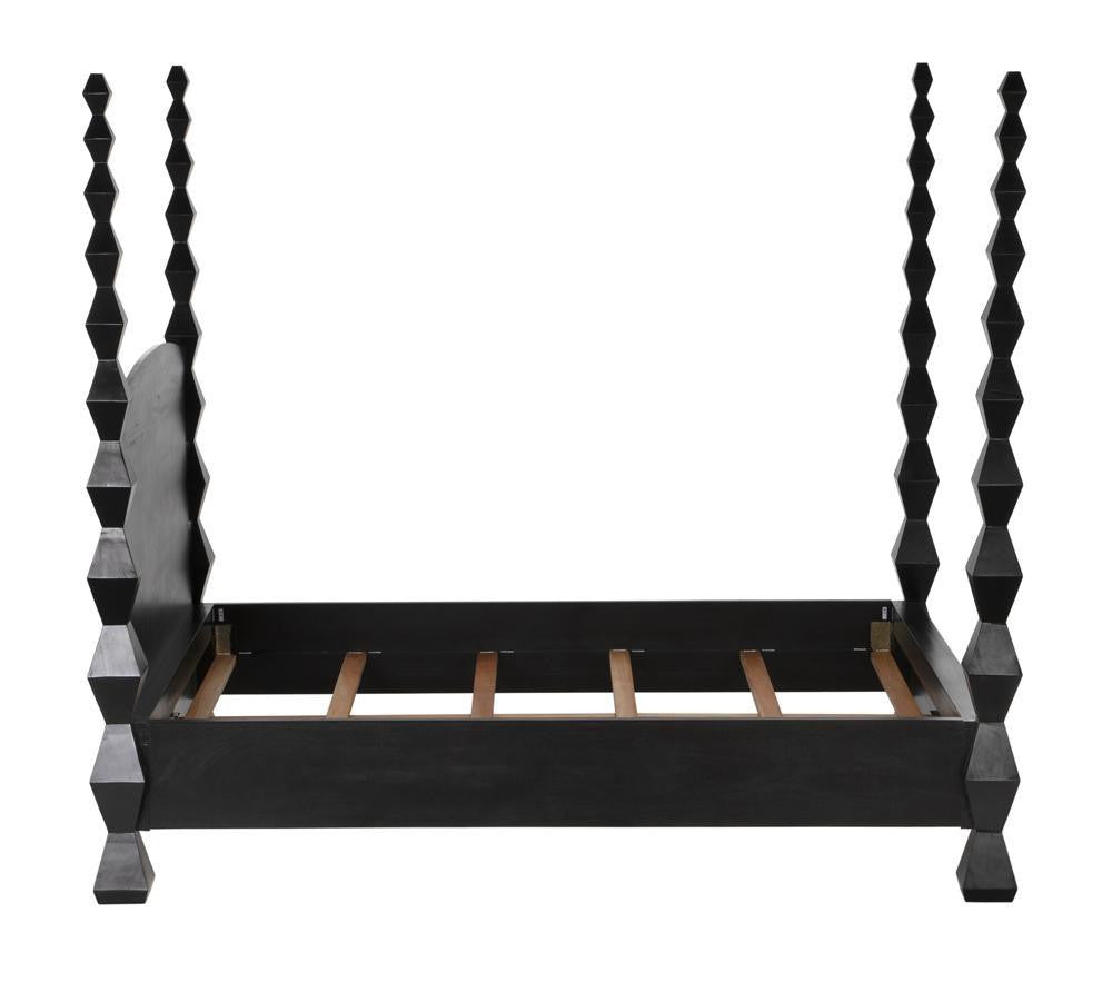 Noir Brancusi Bed, Queen, Hand Rubbed Black