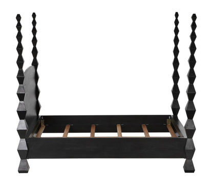 Noir Brancusi Bed, Queen, Hand Rubbed Black