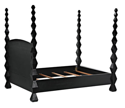 Noir Brancusi Bed, Queen, Hand Rubbed Black