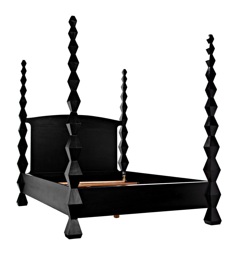 Noir Brancusi Bed, Queen, Hand Rubbed Black