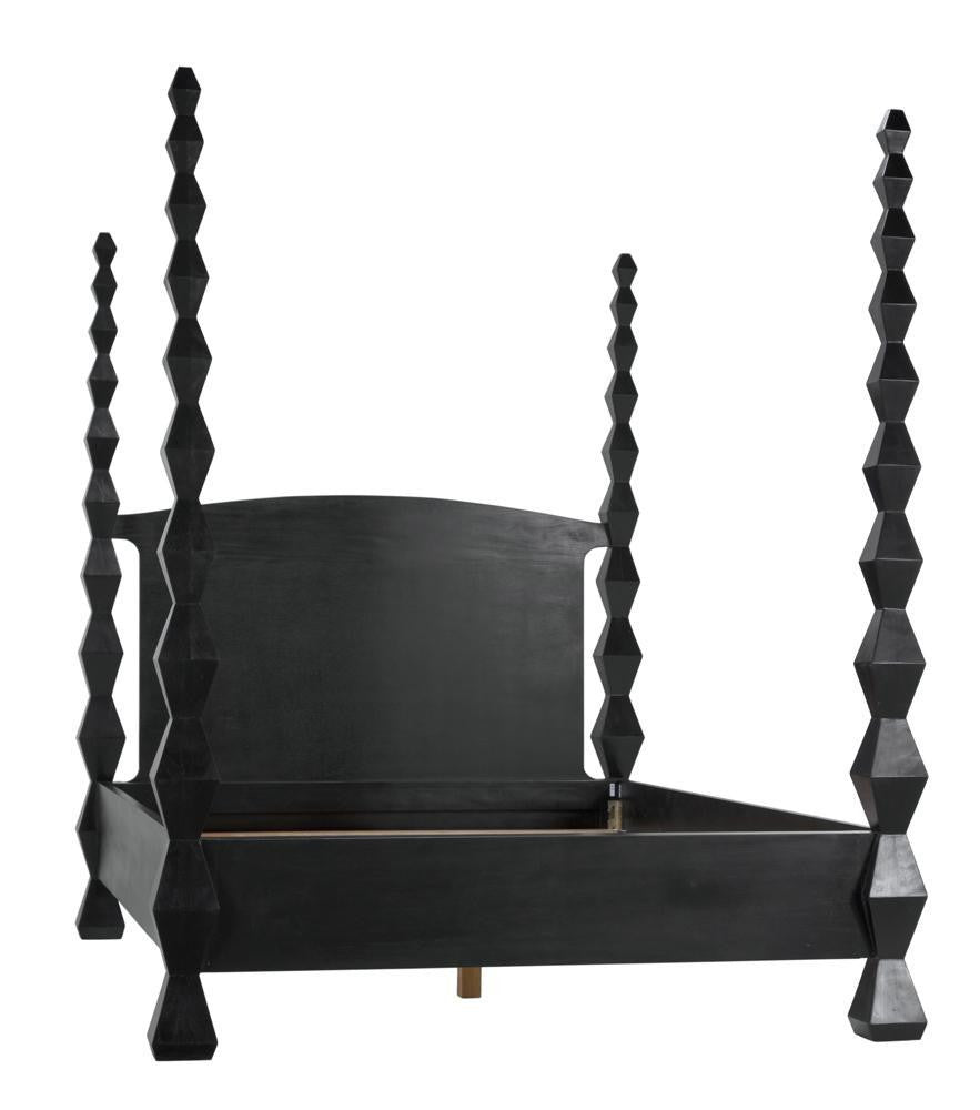 Noir Brancusi Bed, Queen, Hand Rubbed Black