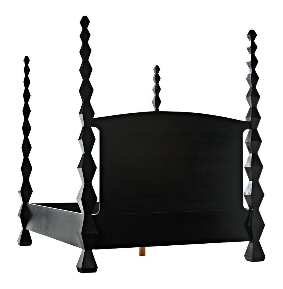 Noir Brancusi Bed, Queen, Hand Rubbed Black