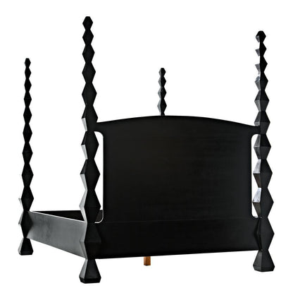Noir Brancusi Bed, Queen, Hand Rubbed Black
