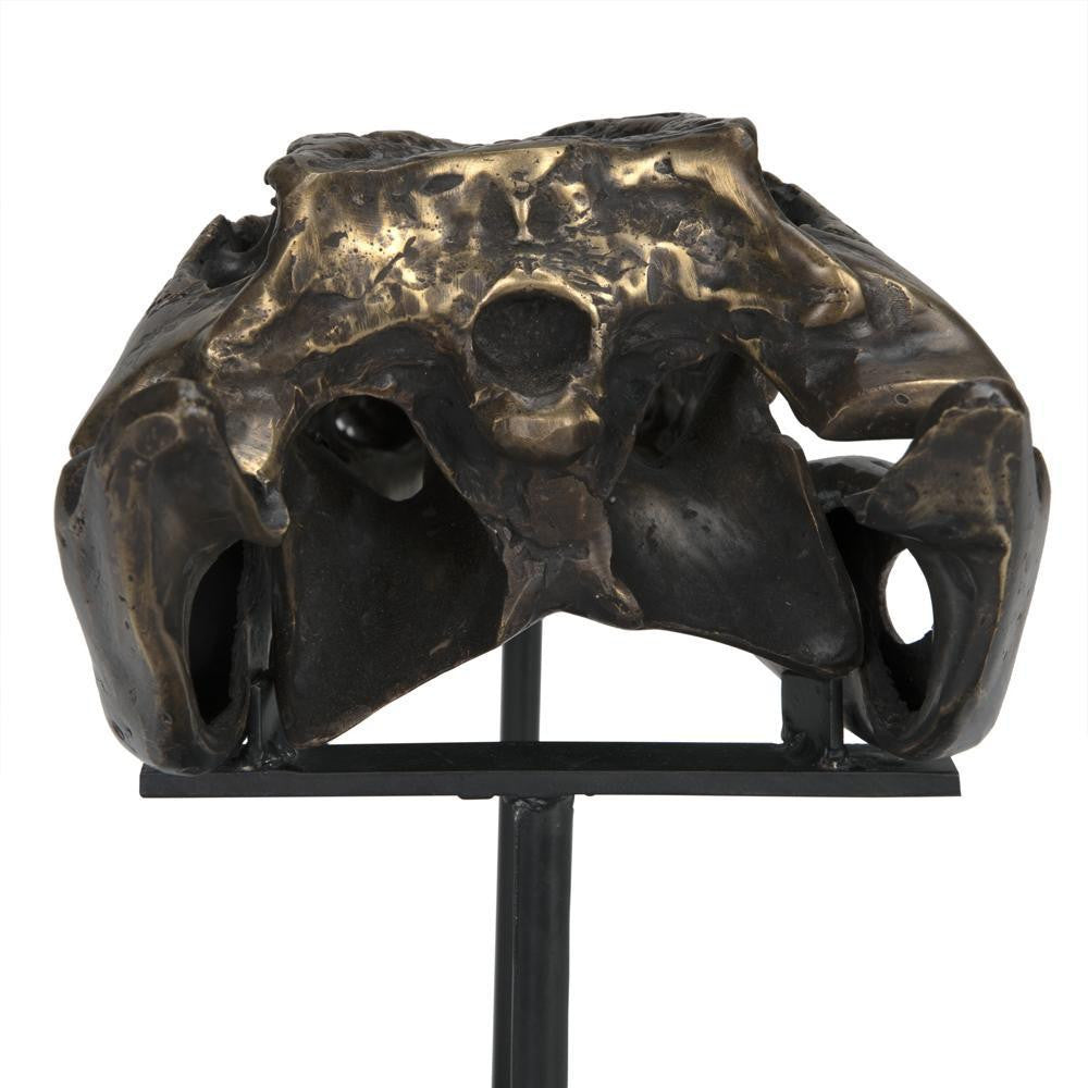 Noir Brass Alligator On Stand Sculpture, Medium AB-83M