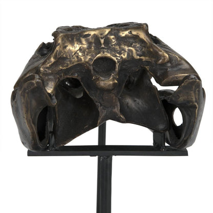 Noir Brass Alligator On Stand Sculpture, Medium AB-83M
