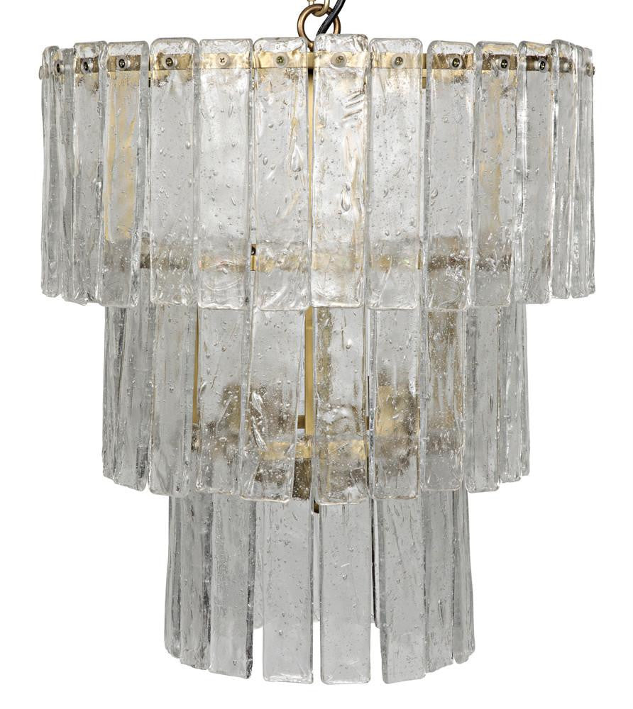 Noir Bruna Chandelier Antique Brass