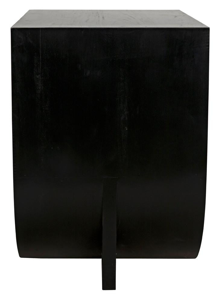 Noir Burton Side Table, Right-Format, 2-Drawer, Hand-Rubbed Black, 28"H (GTAB848HB-R YUU6013MT8)