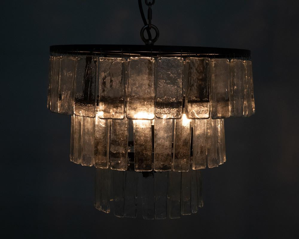 Noir Carnegie Chandelier, 4-Light, Matte Black, Handblown Glass, 16"W (LAMP684S YUU6013GVF)