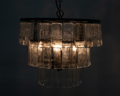 Noir Carnegie Chandelier, 4-Light, Matte Black, Handblown Glass, 16"W (LAMP684S YUU6013GVF)