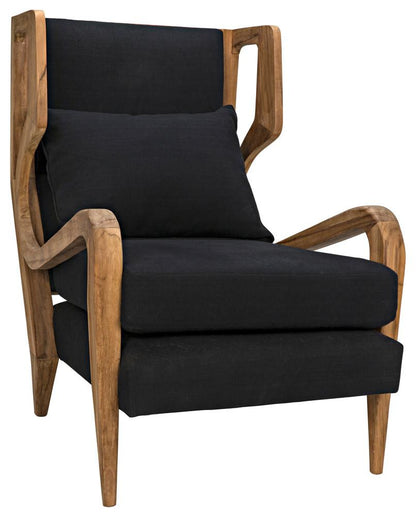 Noir Carol Lounge Chair Natural, Black