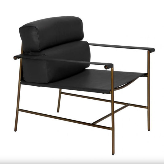 Noir Chet Chair Bronze Powder Coat and Santosa Matte Black