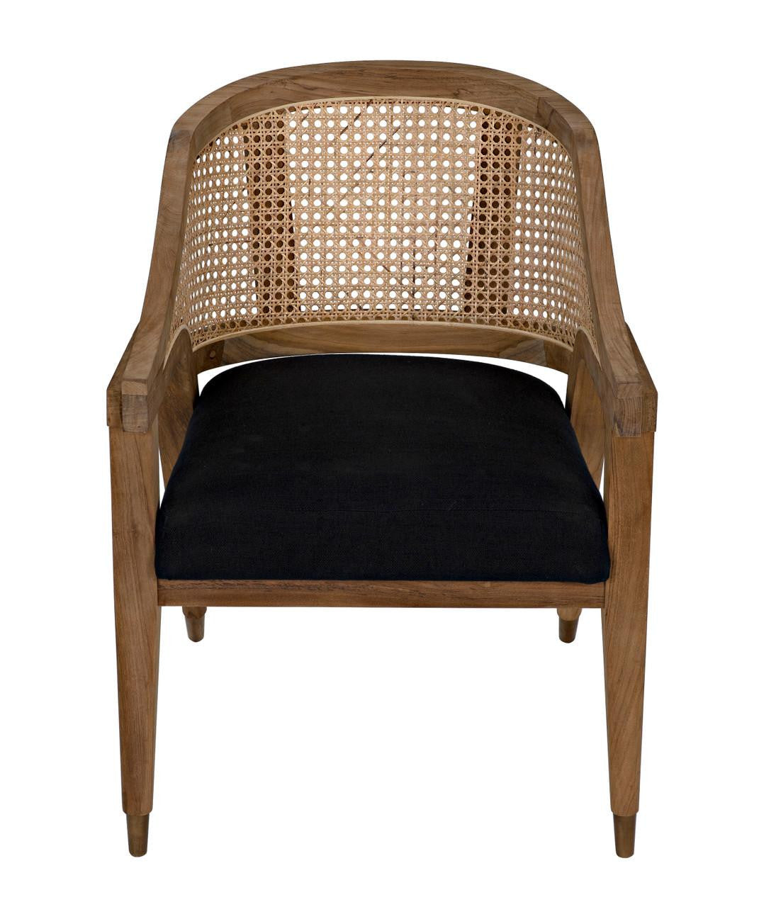 Noir Chloe Dining Chair, Natural, Black Cotton Fabric, 33"H (GCHA283T YUU6013JVE)