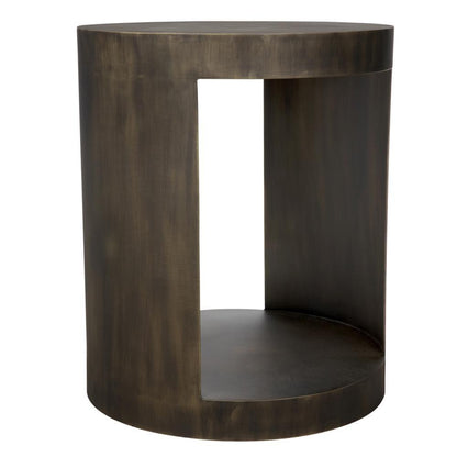 Noir Chrysler Side Table Aged Brass