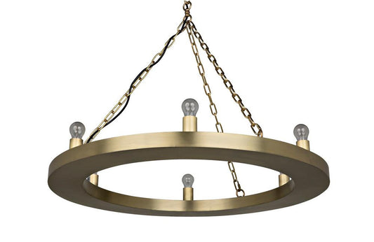 Noir Ciro Chandelier Antique Brass