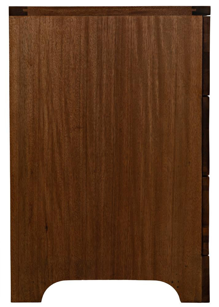 Noir Claudie Chest, 3-Drawer, Dark Walnut, 38"W GDRE202DW, Noir GDRE202DW YUU6013LUQ