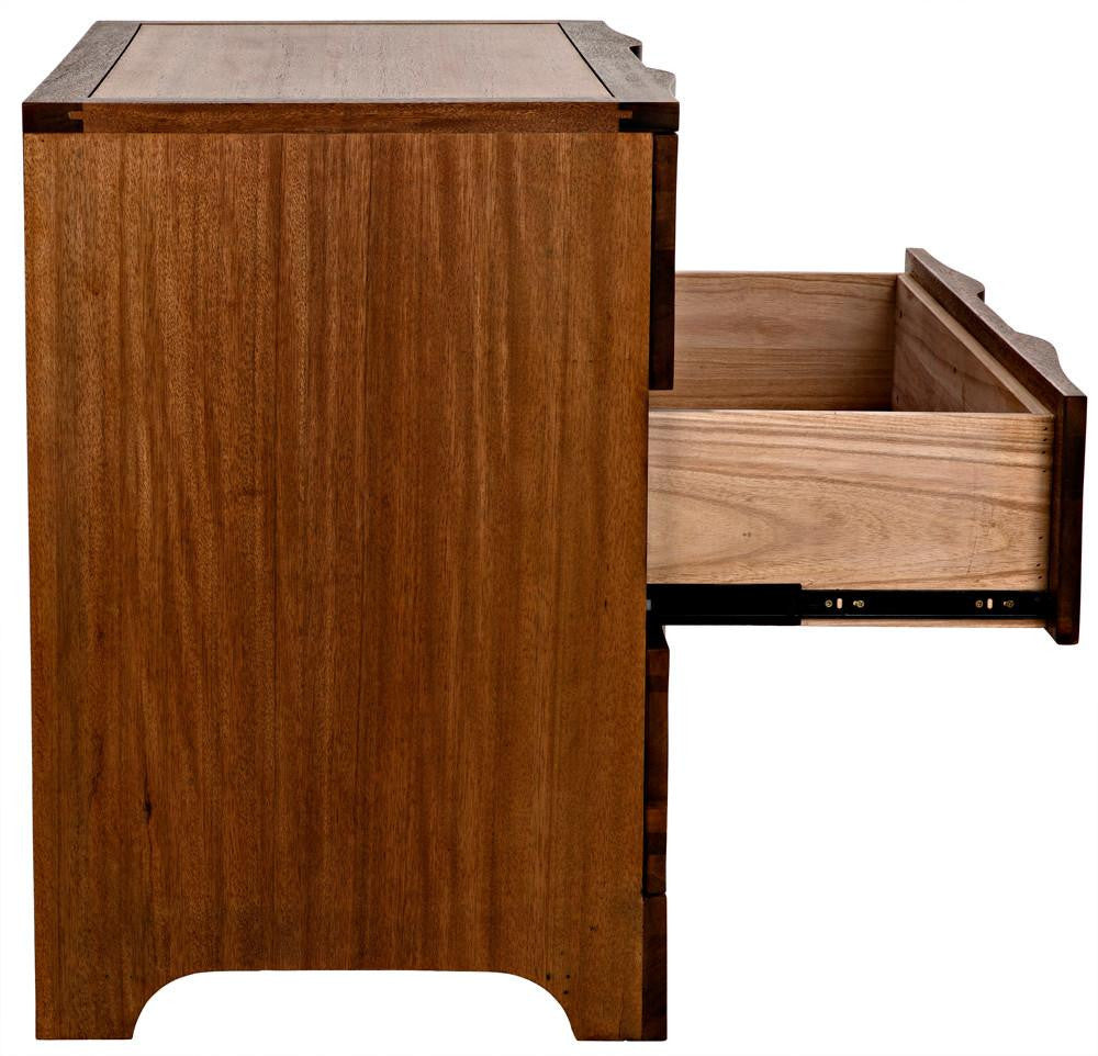 Noir Claudie Chest, 3-Drawer, Dark Walnut, 38"W GDRE202DW, Noir GDRE202DW YUU6013LUQ