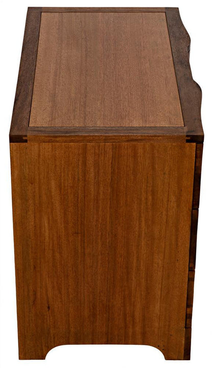 Noir Claudie Chest, 3-Drawer, Dark Walnut, 38"W GDRE202DW, Noir GDRE202DW YUU6013LUQ