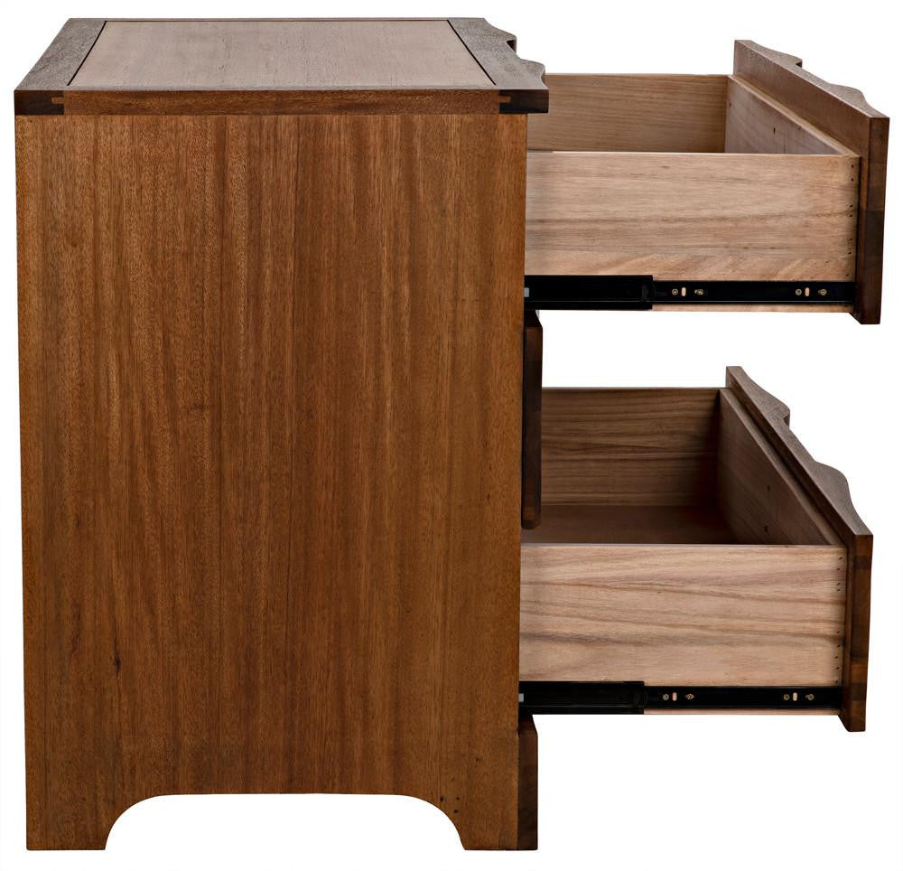 Noir Claudie Chest, 3-Drawer, Dark Walnut, 38"W GDRE202DW, Noir GDRE202DW YUU6013LUQ