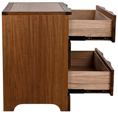 Noir Claudie Chest, 3-Drawer, Dark Walnut, 38"W GDRE202DW, Noir GDRE202DW YUU6013LUQ