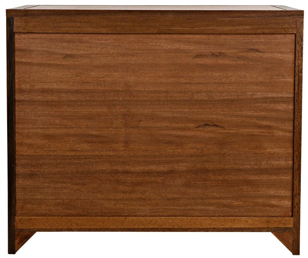 Noir Claudie Chest, 3-Drawer, Dark Walnut, 38"W GDRE202DW, Noir GDRE202DW YUU6013LUQ
