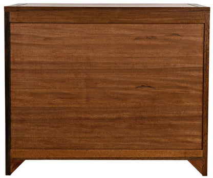 Noir Claudie Chest, 3-Drawer, Dark Walnut, 38"W GDRE202DW, Noir GDRE202DW YUU6013LUQ