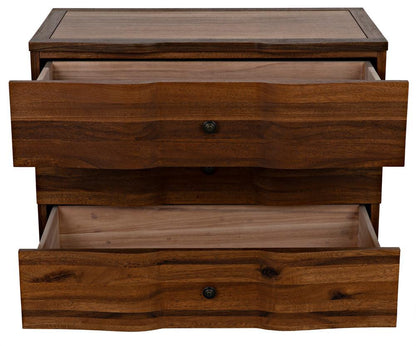 Noir Claudie Chest, 3-Drawer, Dark Walnut, 38"W GDRE202DW, Noir GDRE202DW YUU6013LUQ