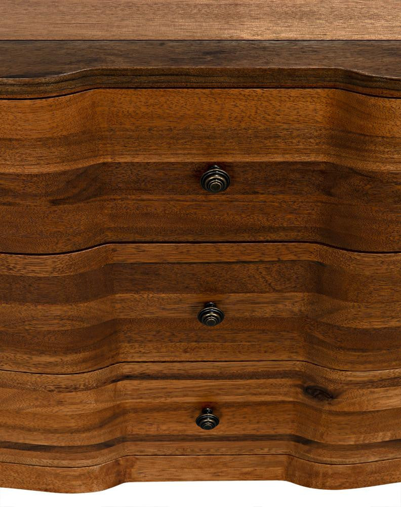 Noir Claudie Chest, 3-Drawer, Dark Walnut, 38"W GDRE202DW, Noir GDRE202DW YUU6013LUQ